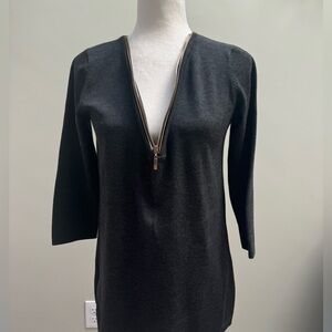 Black Zippered Women's Top